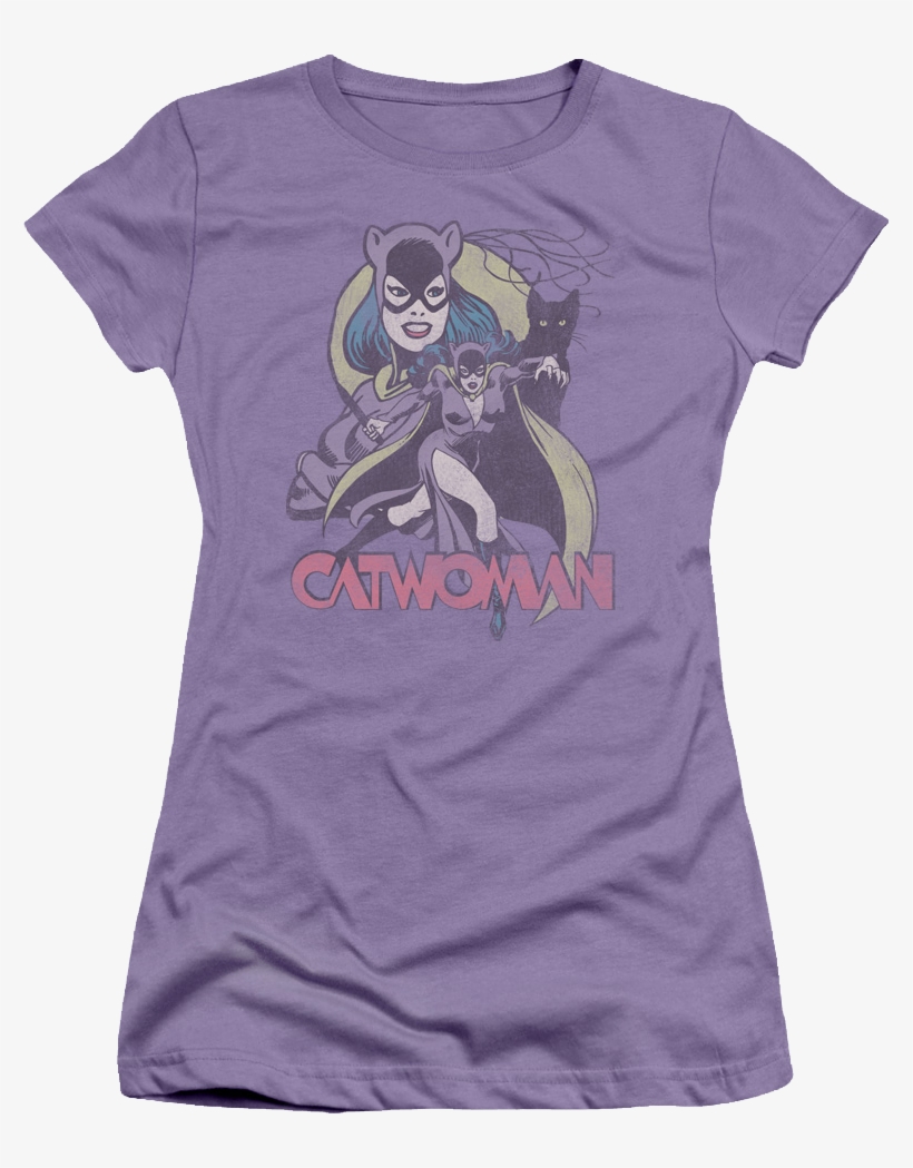 Junior Catwoman Shirt - Dc/bachelorette Junior Sheer In Lavendar, Girl's, Purple, transparent png