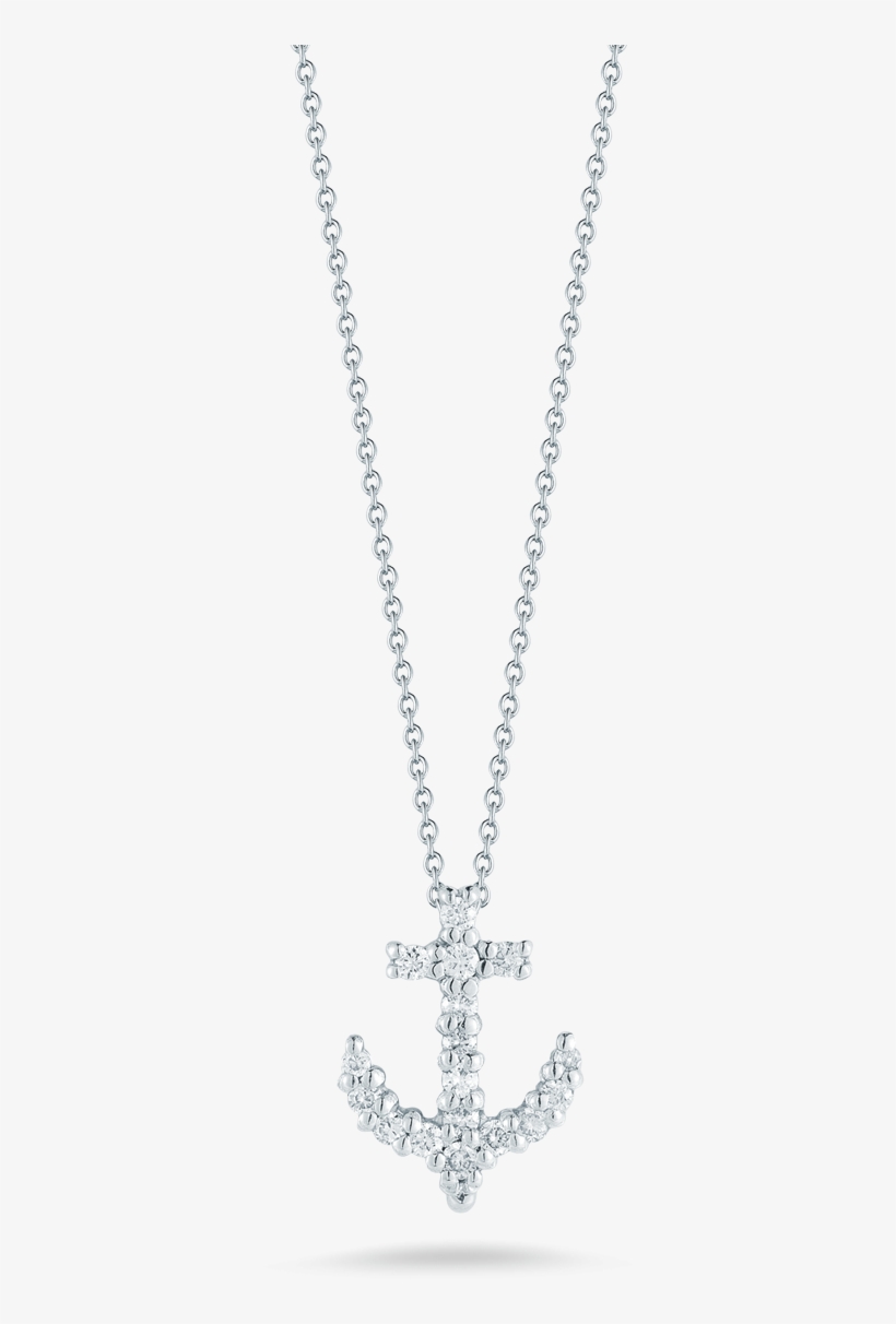 Roberto Coin 18kt Gold Anchor Pendant With Diamonds - Roberto Coin Tiny Treasures White Gold Diamond Green, transparent png