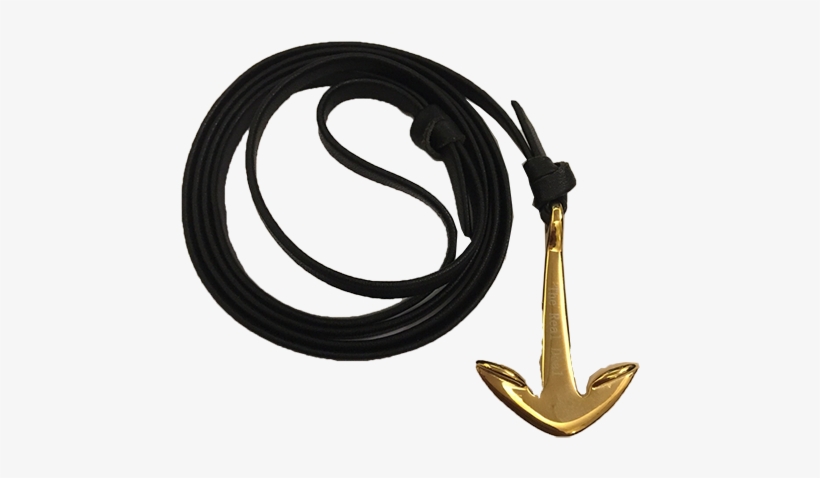 Classic Gold Anchor With Black Leather - Sata Cable, transparent png