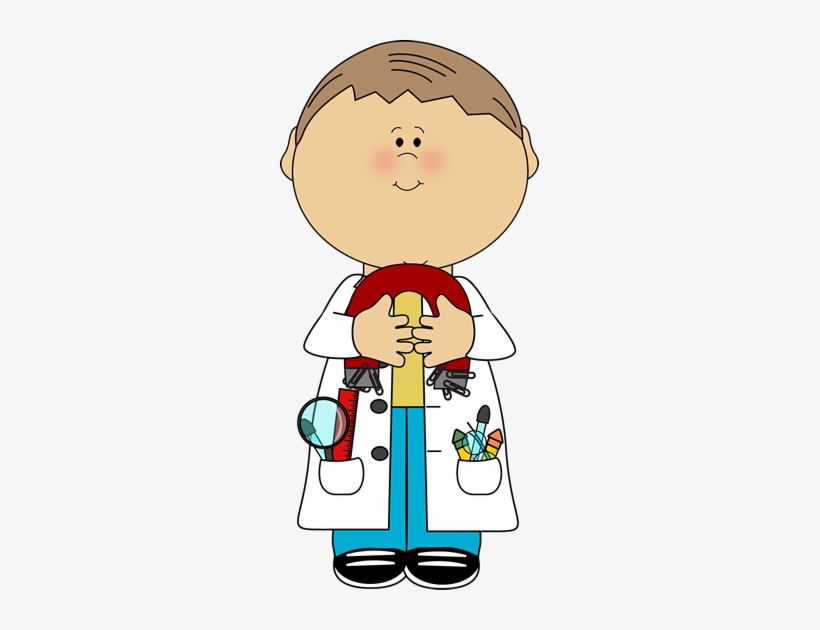 Scientist With A Magnet - Kid Scientist Clipart, transparent png
