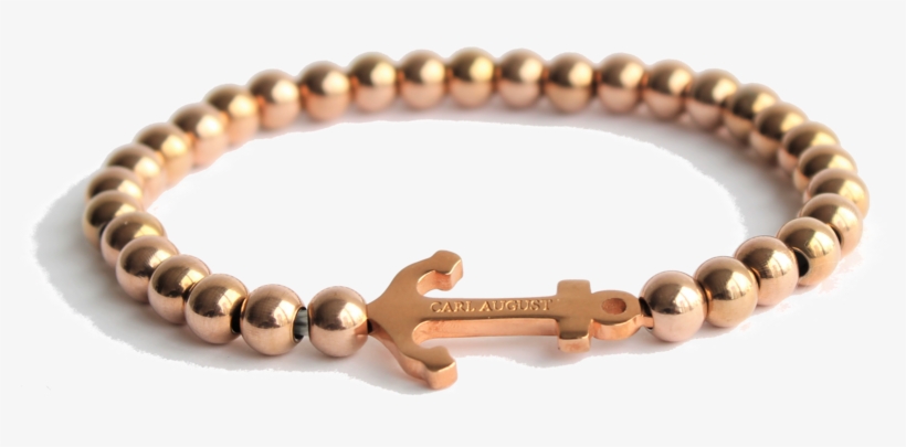 Basic - Rose Gold Anchor On Blk/wht, transparent png