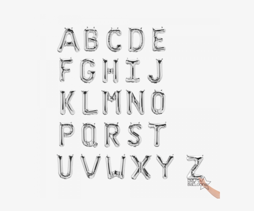 16 Inch Balloon Letters Silver - Foil Balloon Letters, transparent png