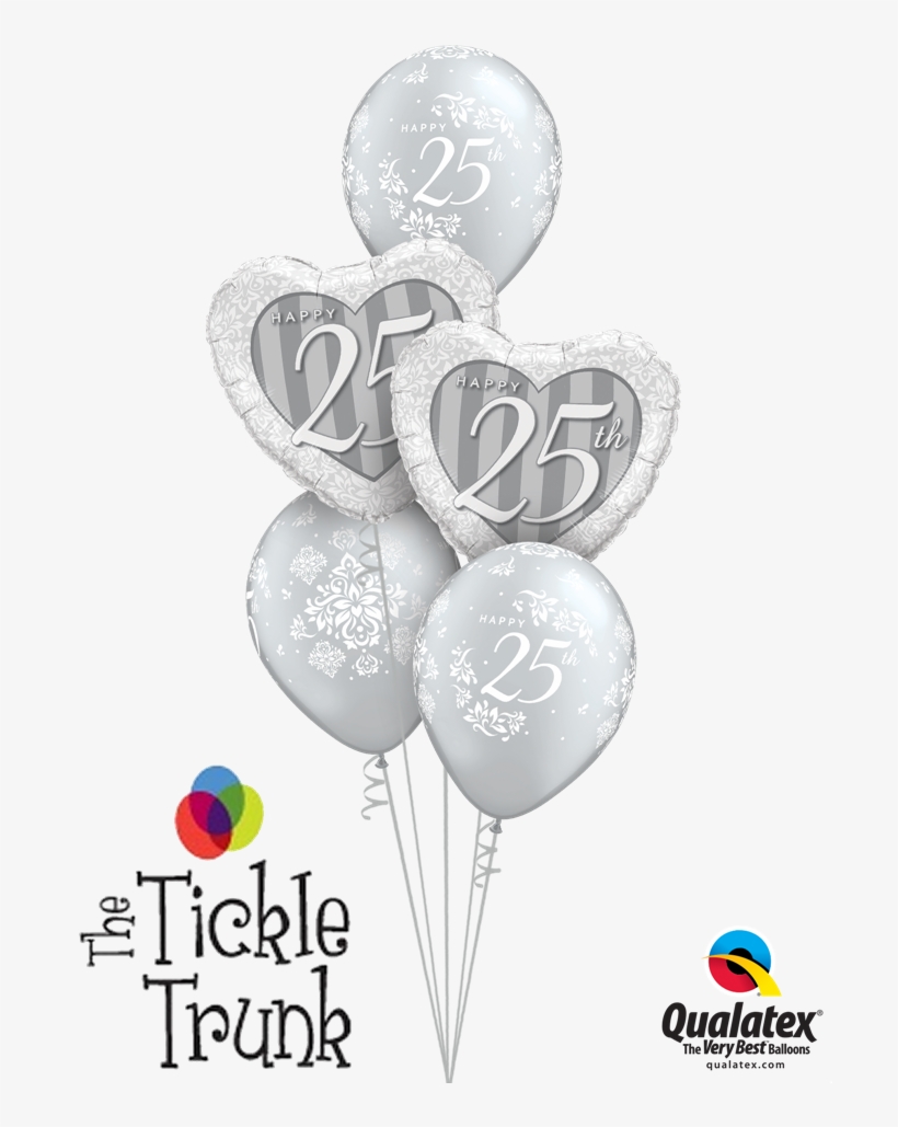 Silver Riffic 25th Anniversary Balloon Bouquet An 05 - 6" Qualatex Latex Quicklink Mocha Brown 50 Count -, transparent png