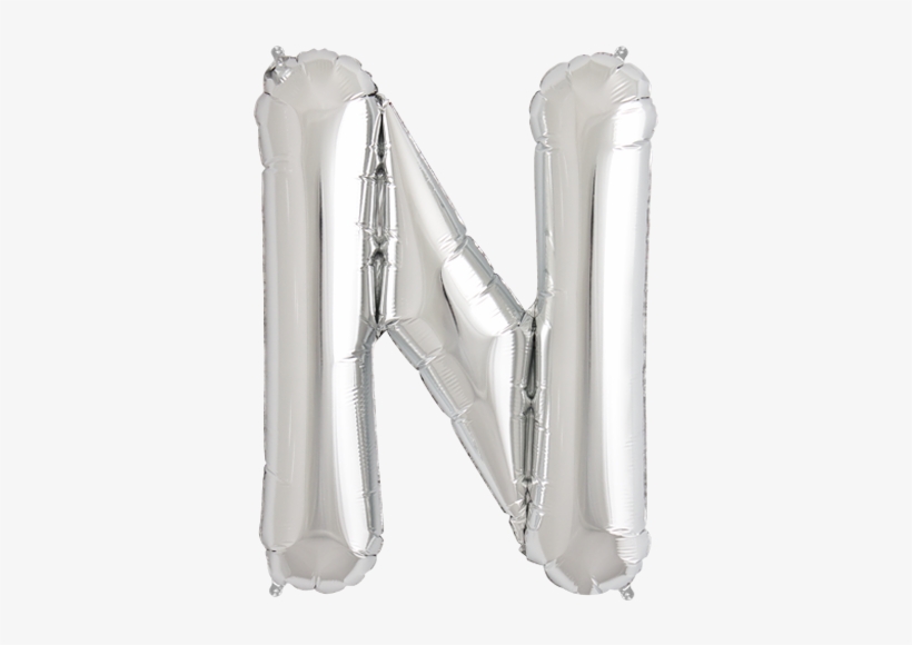 34" Silver Letter N Foil Balloon - Silver Balloon Letters Png, transparent png