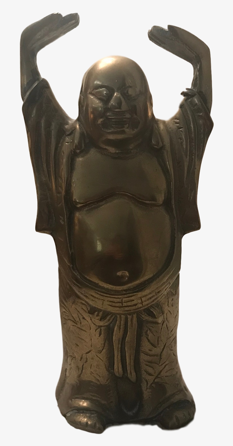 Vintage Solid Brass Happy Buddha Statue - Brass, transparent png