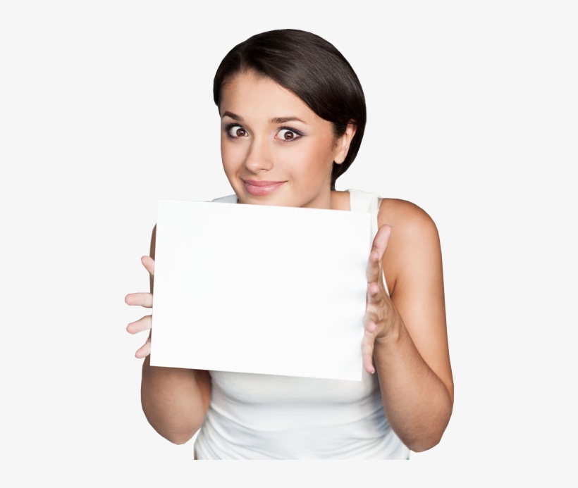 Young Woman Hold Board - Young People Transparent Background, transparent png