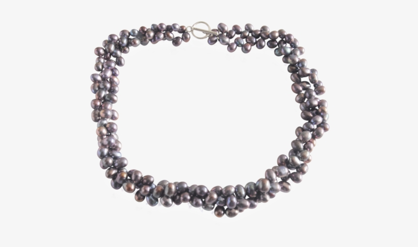 Brown Twisted Double Strand Freshwater Pearl Necklace - Necklace, transparent png
