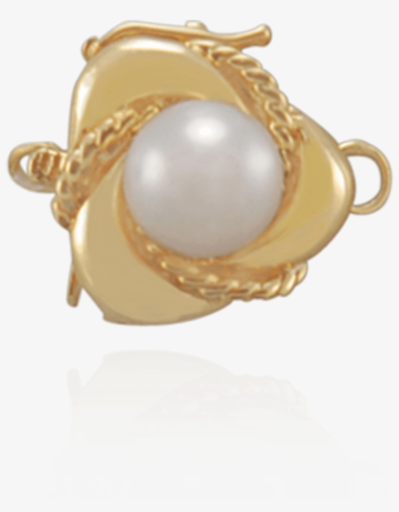 Pearl Clasp For Single Strand With Cultured Pearl And - Pearl, transparent png