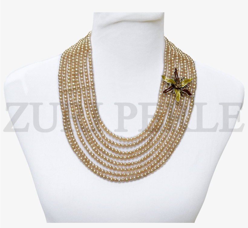 Champagne Fresh Water Pearls Zuri Perle Necklace Earrings - Pearl, transparent png