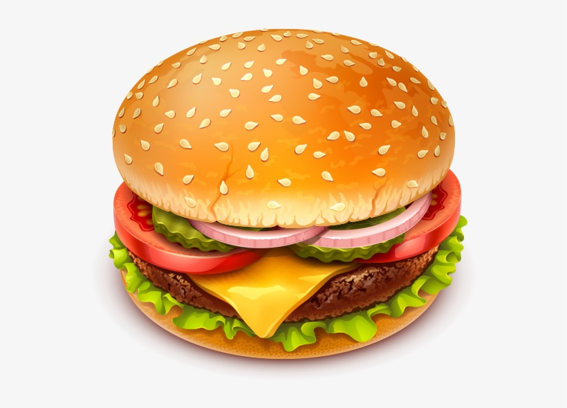 Veggie Burger Clipart School Food - Cheese Burger Icon, transparent png