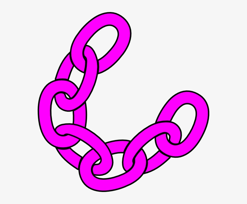 Fuchsia Multilink Chain Clip Art At Clker - Dog Chain Clipart, transparent png