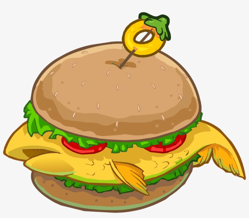 Clipart Of Fish Sandwich - Fish Burger Clipart, transparent png
