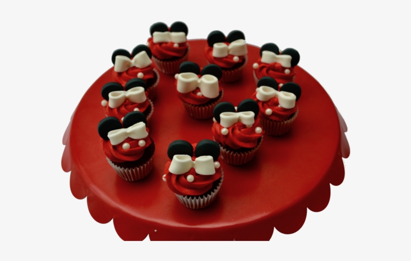 Minnie Mouse Cupcakes Red Velvet Cupcakes By Sugar - Sugar Street Boutique, transparent png