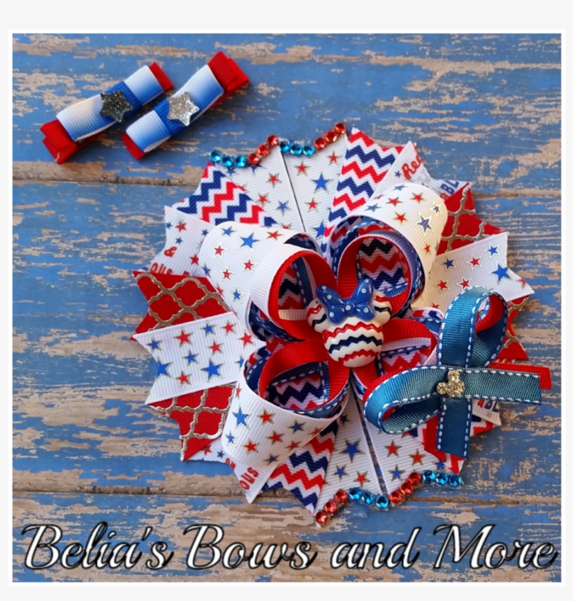 Minnie Mouse Patriotic Hair Bow Set - Wizard Of Oz Wicked Witch Flying Monkeys Necklace Handmade, transparent png