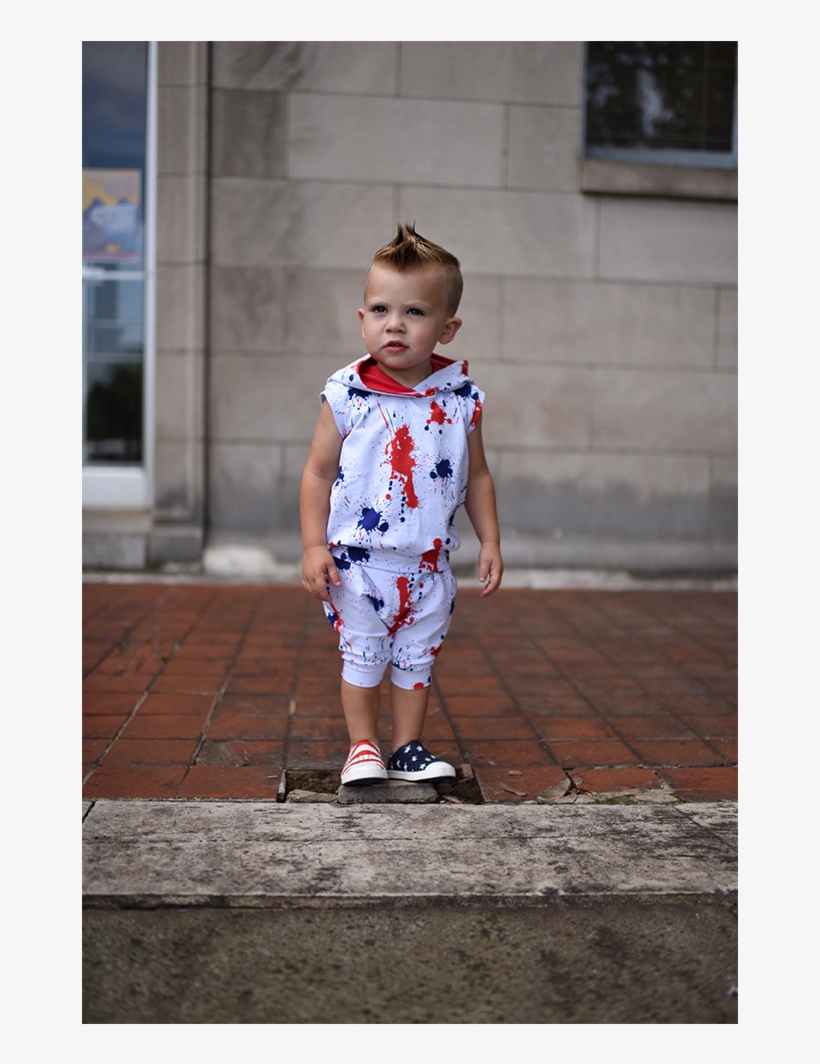 Red & Blue Paint Splash Sleeveless Hoodie - Blue, transparent png