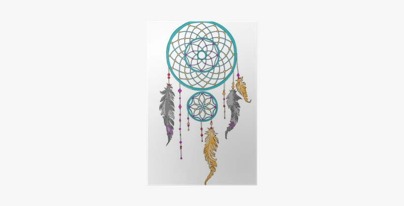 Vector Hand Drawn Dreamcatcher, Dream Catcher Poster - Dream Catcher Clipart Png, transparent png