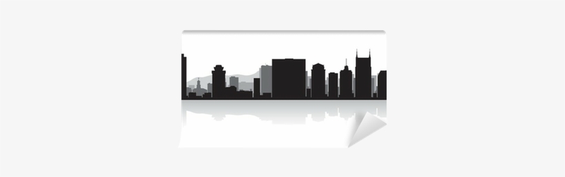 Nashville City Skyline Silhouette Wall Mural • Pixers® - Nashville Skyline Black And White, transparent png
