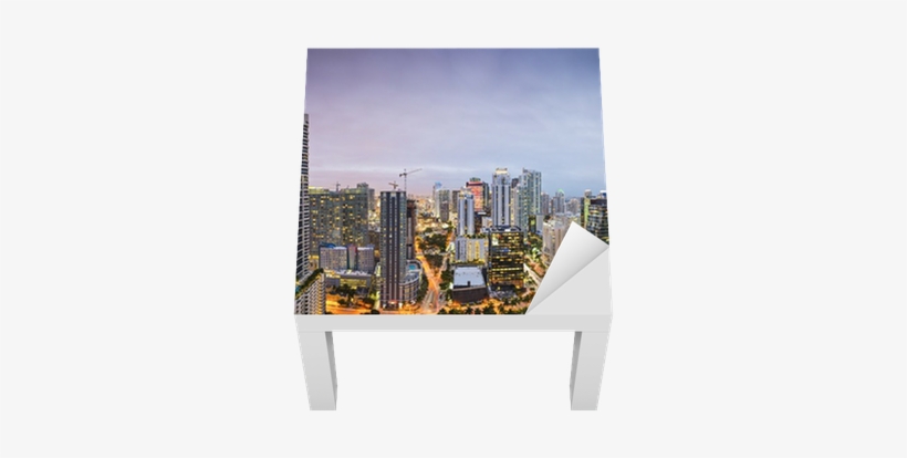 Miami Florida Downtown Aerial View Skyline Lack Table - Poster: Seanpavonephoto's Miami, Florida Downtown Aerial, transparent png