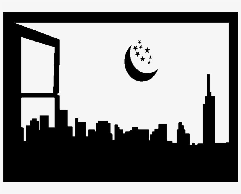 Sticker Skyline Ville Sous Un Ciel Etoile Ambiance - Soho, Manhattan, transparent png