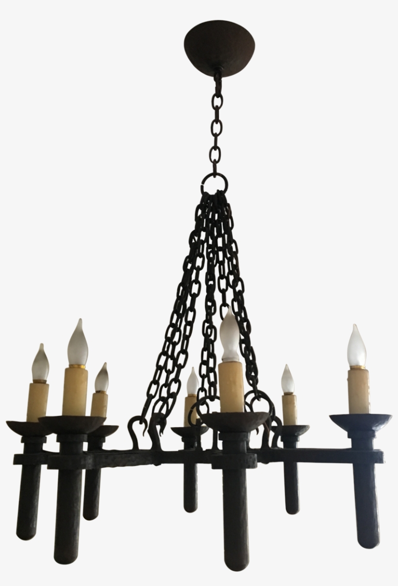 Traditional Iron Eight-arm Chandelier - Chandelier, transparent png