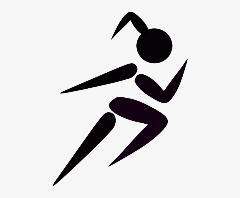 Girl Running Clip Art At Clker - Girl Stick Figure Running, transparent png