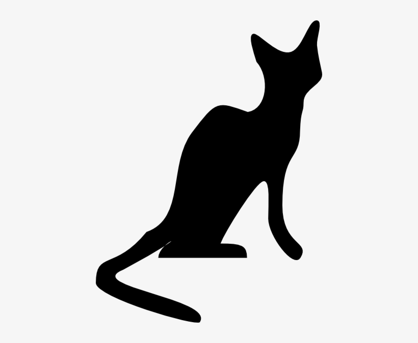 Sleek Black Cat Clip Art - Тень Кошки Пнг, transparent png
