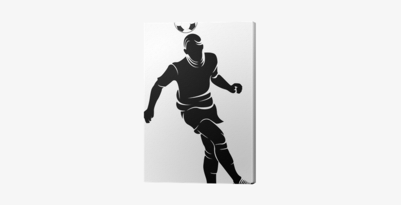 Football Player Silhouette With Ball Isolated Canvas - Football, transparent png
