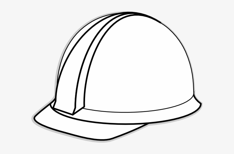 Construction - Hard - Hard Hat Clip Art Black And White, transparent png
