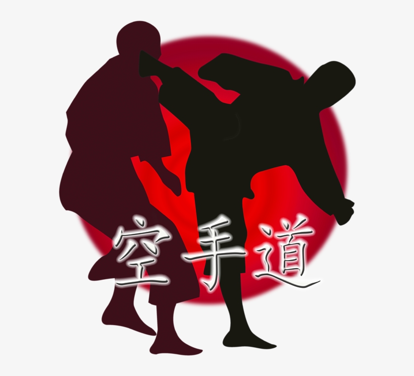 Click And Drag To Re-position The Image, If Desired - Zazzle Silhouette Of Karate Fight, Red Circle Background., transparent png