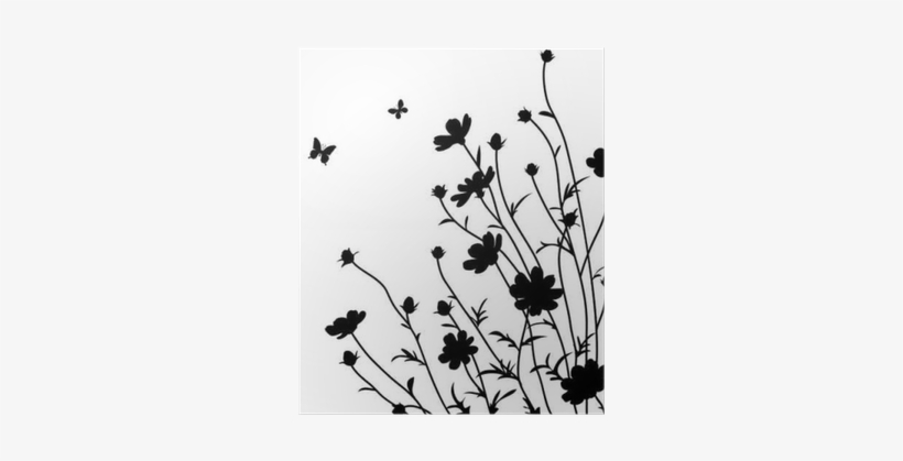 Flowers Silhouette Poster • Pixers® • We Live To Change - Silhouette Of A Flower, transparent png