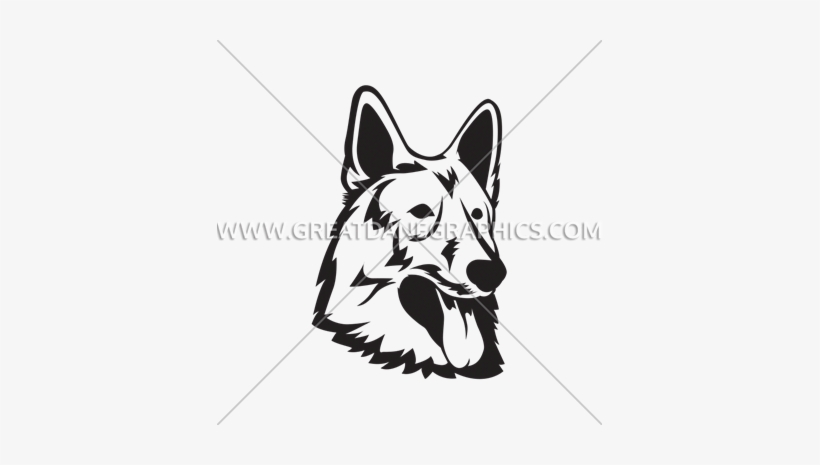 German Shepherd Face Production Ready Artwork For T - Illustration, transparent png