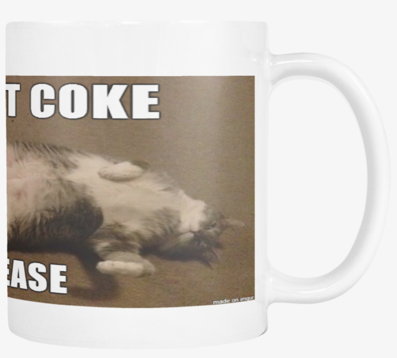 Diet Coke Cat Meme On 11 Ounce Coffee Mug - Mug, transparent png
