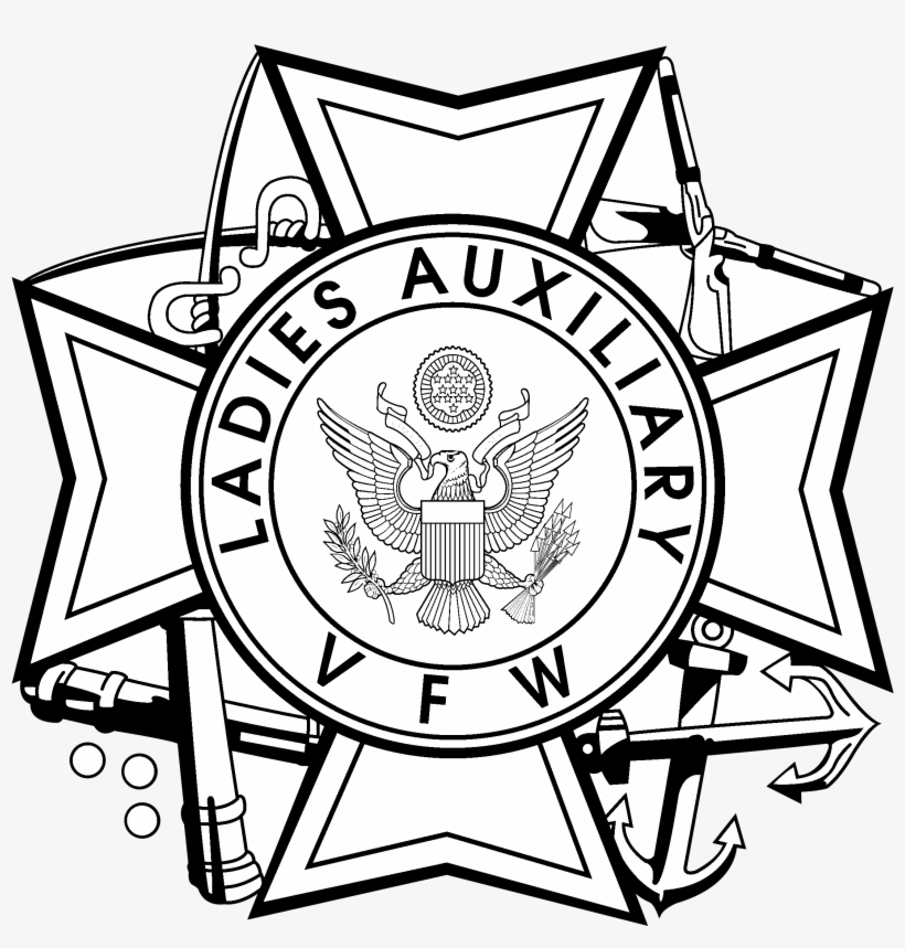 Vfw Logo Black And White - Vfw Ladies Auxiliary Logo, transparent png