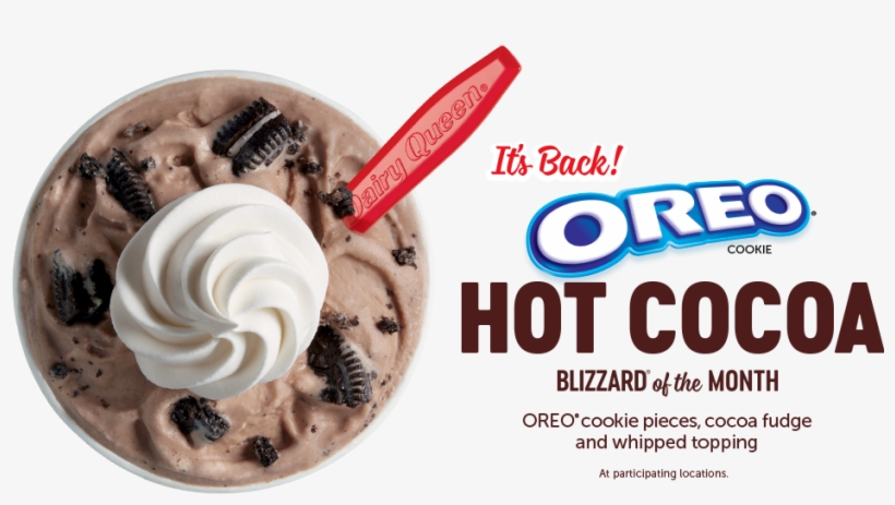 Oreo Cookie Pieces, Its Back Oreo Cookie Hot Cocoa - Dq Hot Cocoa Blizzard, transparent png