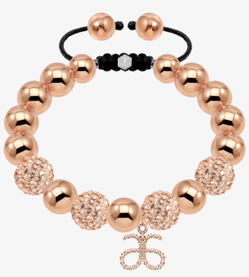 Gold 10mm Crystal 18ct Gold Plated Stainless Steel - Tresor Paris Rose Gold Bracelet, transparent png