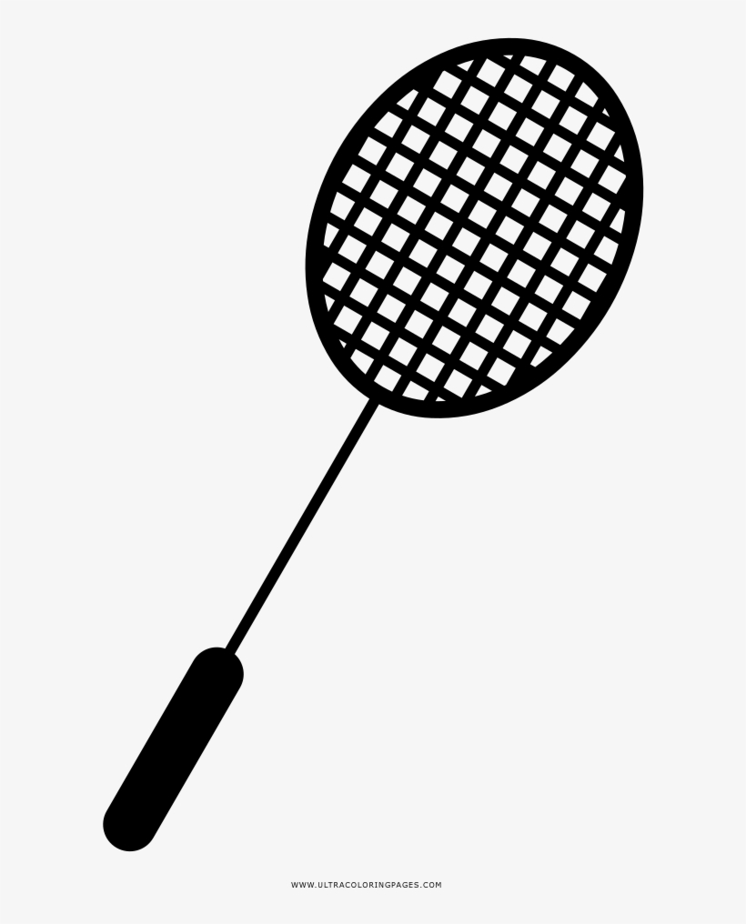Badminton Racket Coloring Page - Badminton Icon, transparent png