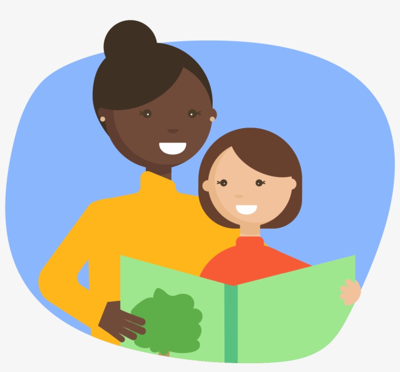 Woman Reading A Book To A Child - Sibling, transparent png