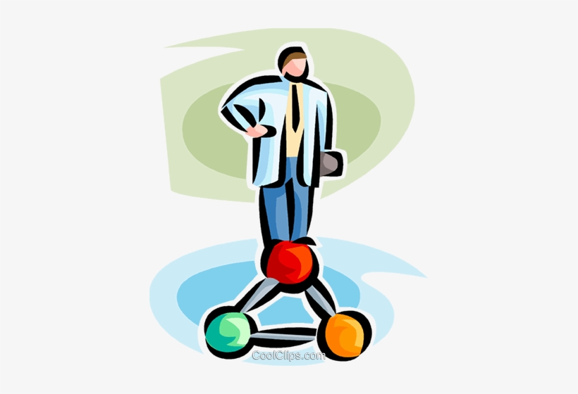 Doctor Standing On A Molecule Royalty Free Vector Clip - Illustration, transparent png