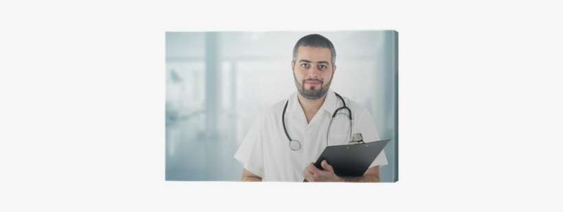 Doctor Standing At The Hospital Holding A Clipboard - Physician, transparent png