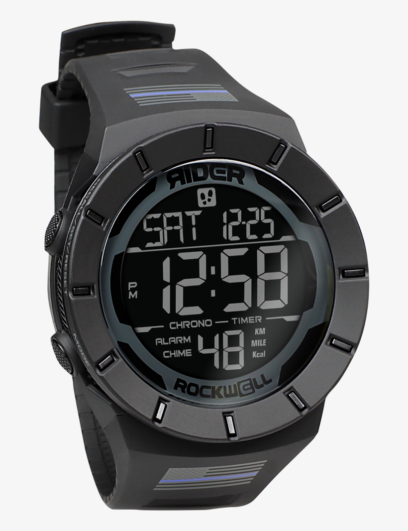 Coliseum Fit™ - Rockwell Watch Coliseum Thin Blue Line Blue Dial W/pedometer, transparent png