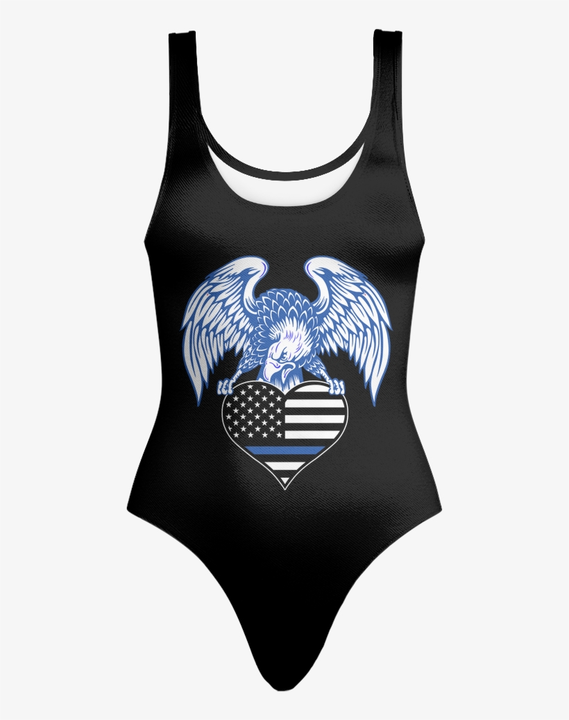 Thin Blue Line Flag American Eagle Swimsuit - Swimsuit, transparent png