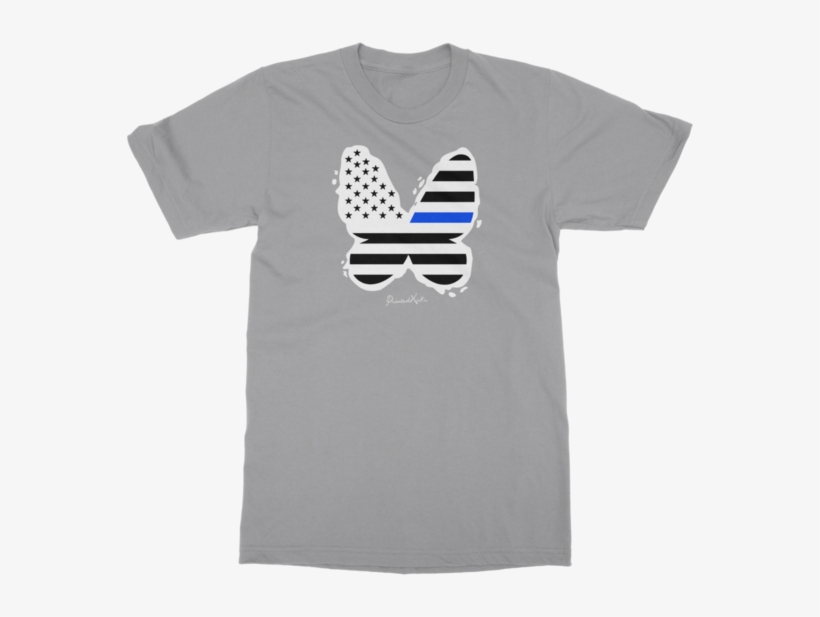Thin Blue Line Butterfly Flag ﻿classic Adult T-shirt - Hawkins Indiana Stranger Things Clothing, transparent png