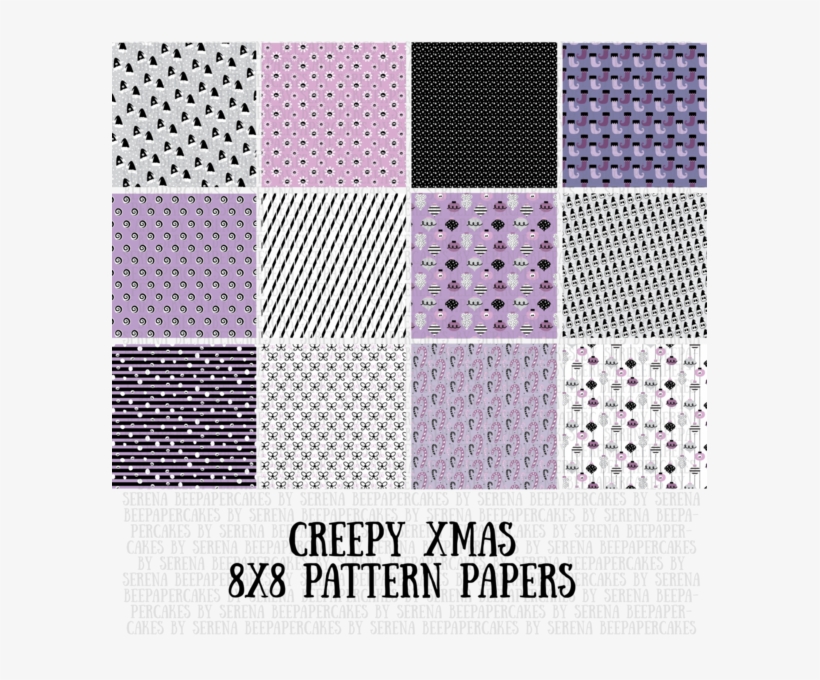 Creepy Xmas Pattern Paper Papercakes By Serena Bee - Holly Jolly Christmas Round Ornament, transparent png