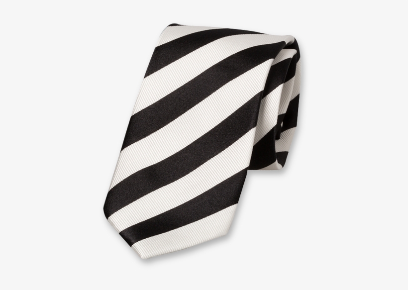 Black/white Satinsilk Striped Tie - Cravate Rayure Noire Blanc, transparent png