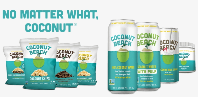 Coconut Drinks - Coconut Beach' Toasted Coconut Chips, 3-pack (gluten, transparent png