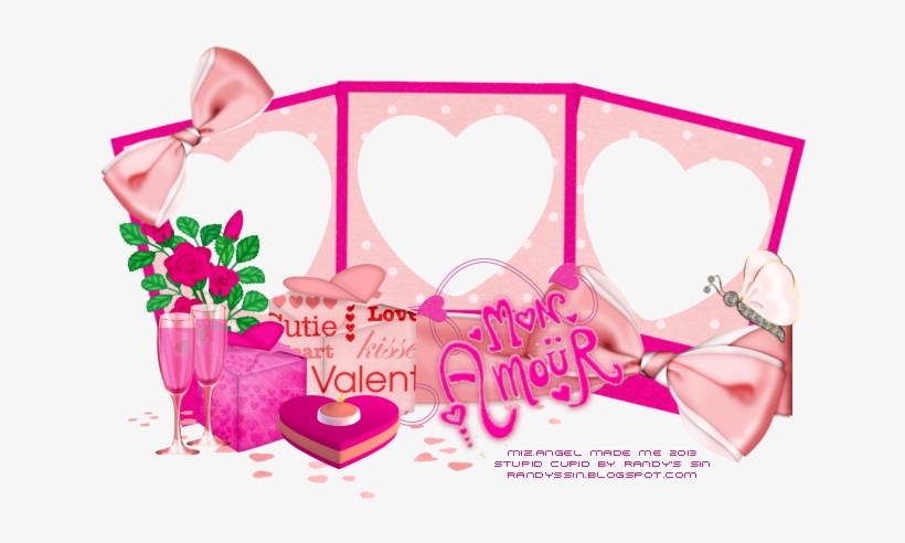 Kim - Valentine Cluster Frame Png, transparent png