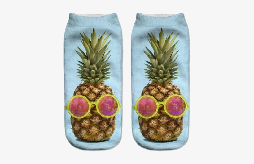 Sunglasses Pineapple Socks - Piña Con Lentes, transparent png