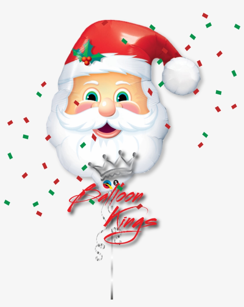 Santa Head - 32" Jolly St Nick Supershape Balloon, transparent png