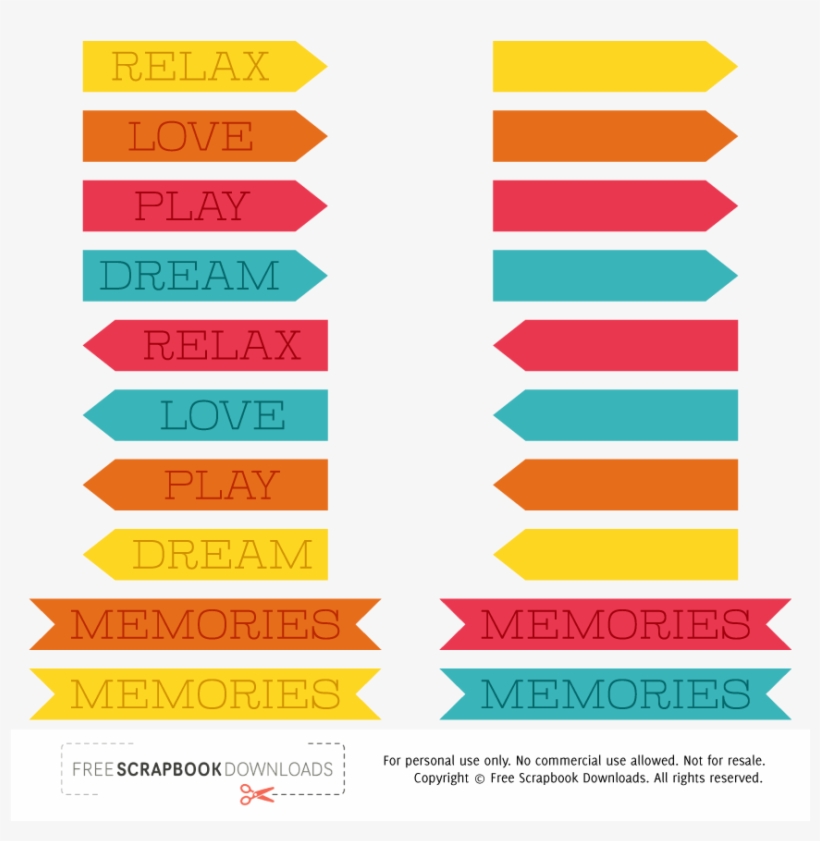 Colorful Free Digital Scrapbooking Labels - Labels Scrapbooking, transparent png
