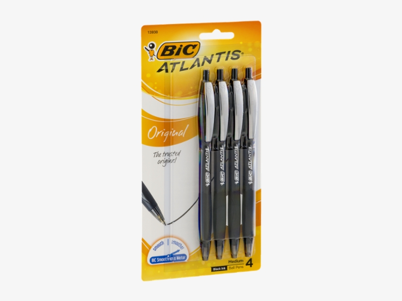 Bic Atlantis Easy Glide Retractable Ball Pens, transparent png